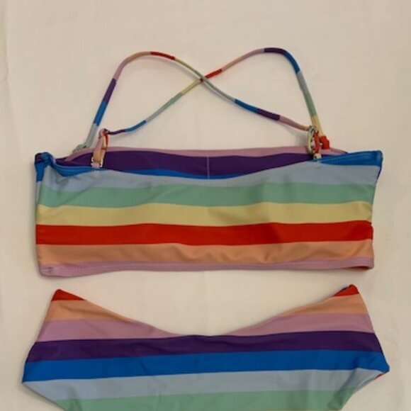 Zaful Colorful Striped Bikini Set - Picture 3 of 6